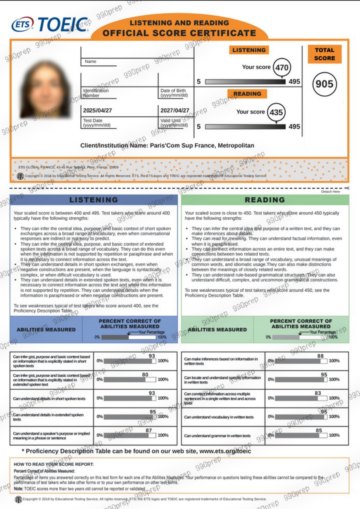 TOEIC Certificate 2