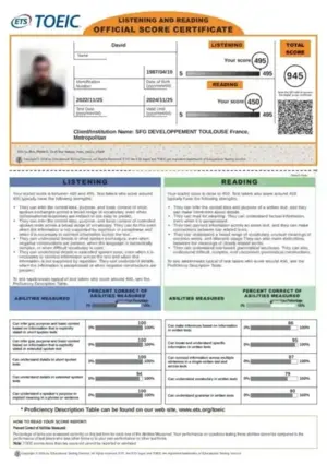 TOEIC Certificate 8