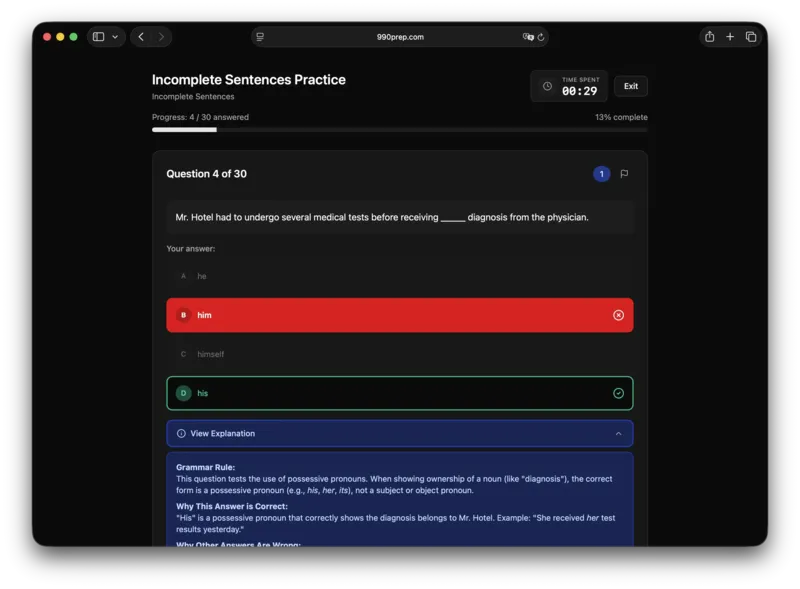 Real reading conditions