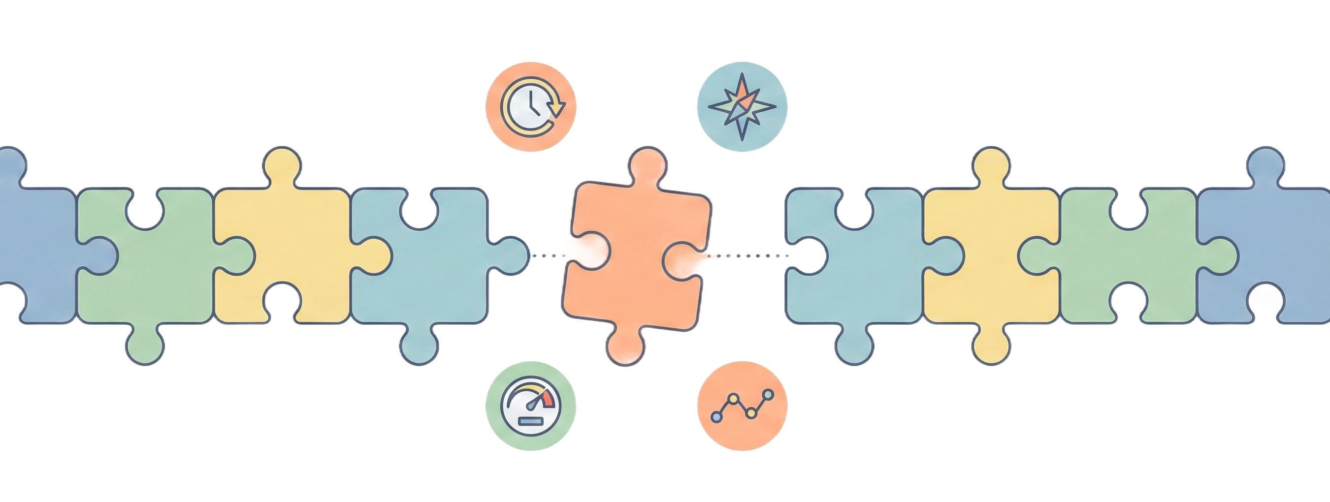 Puzzle pieces illustration representing sentence construction with an adverb