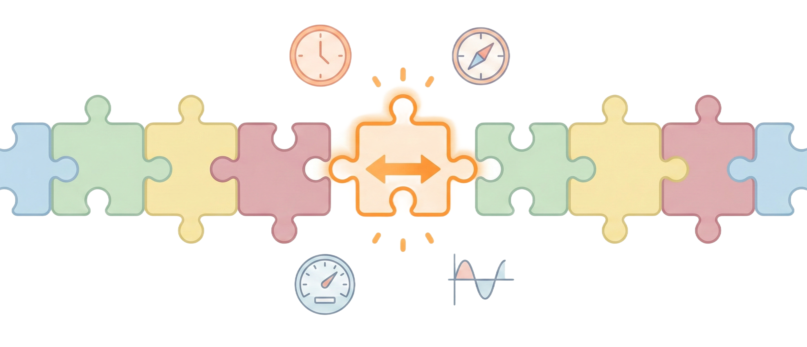 Colorful puzzle pieces illustration representing the different functions of modal verbs