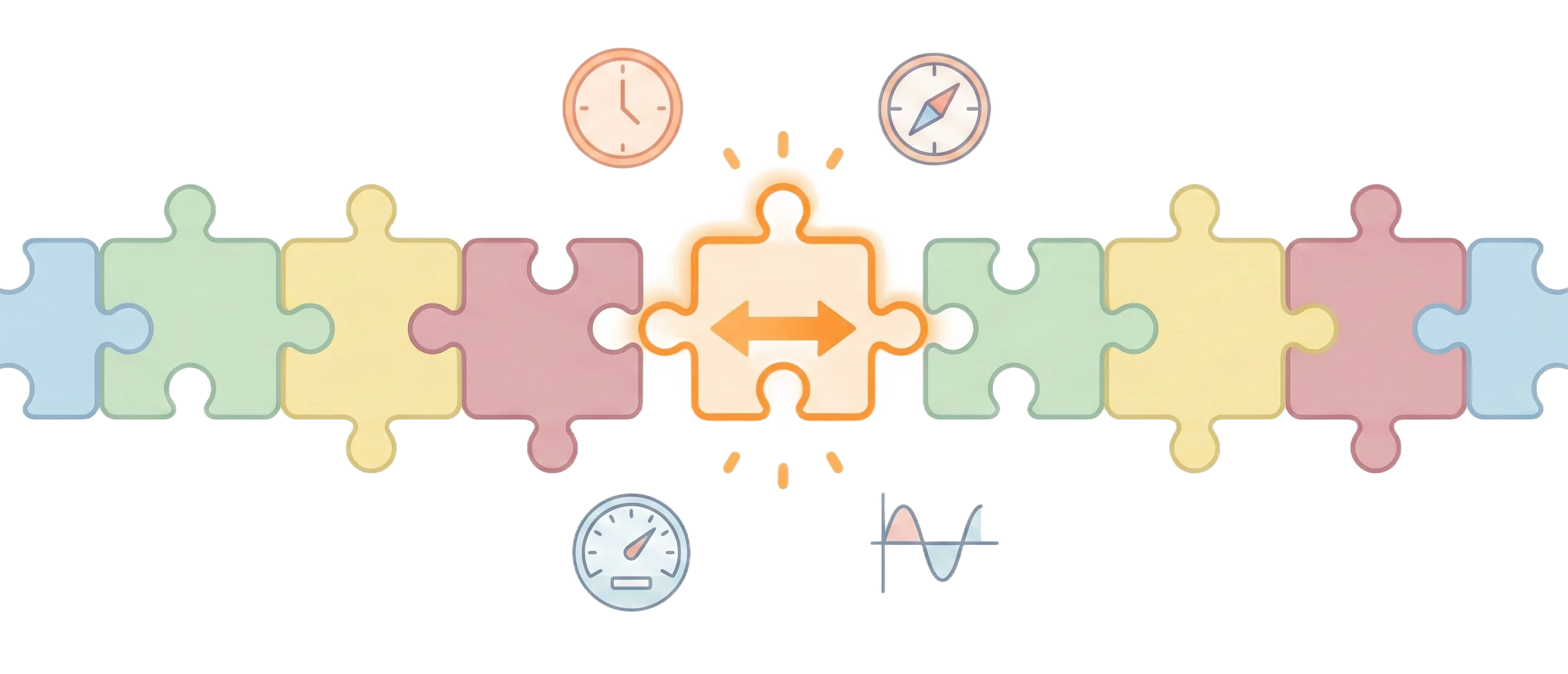 Colorful puzzle pièces illustration representing the différent functions of modal verbs
