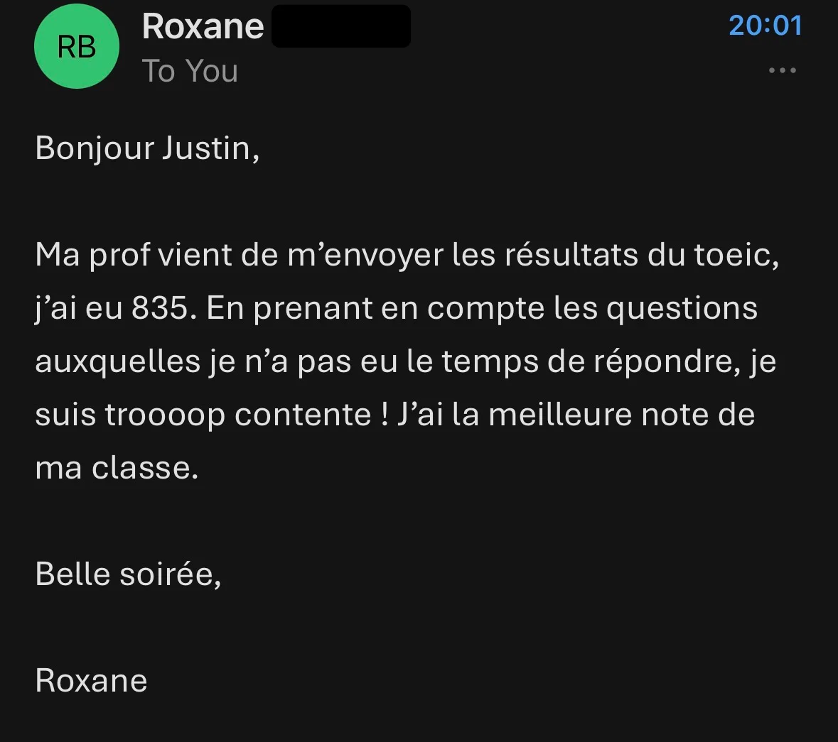 Témoignage de Roxane